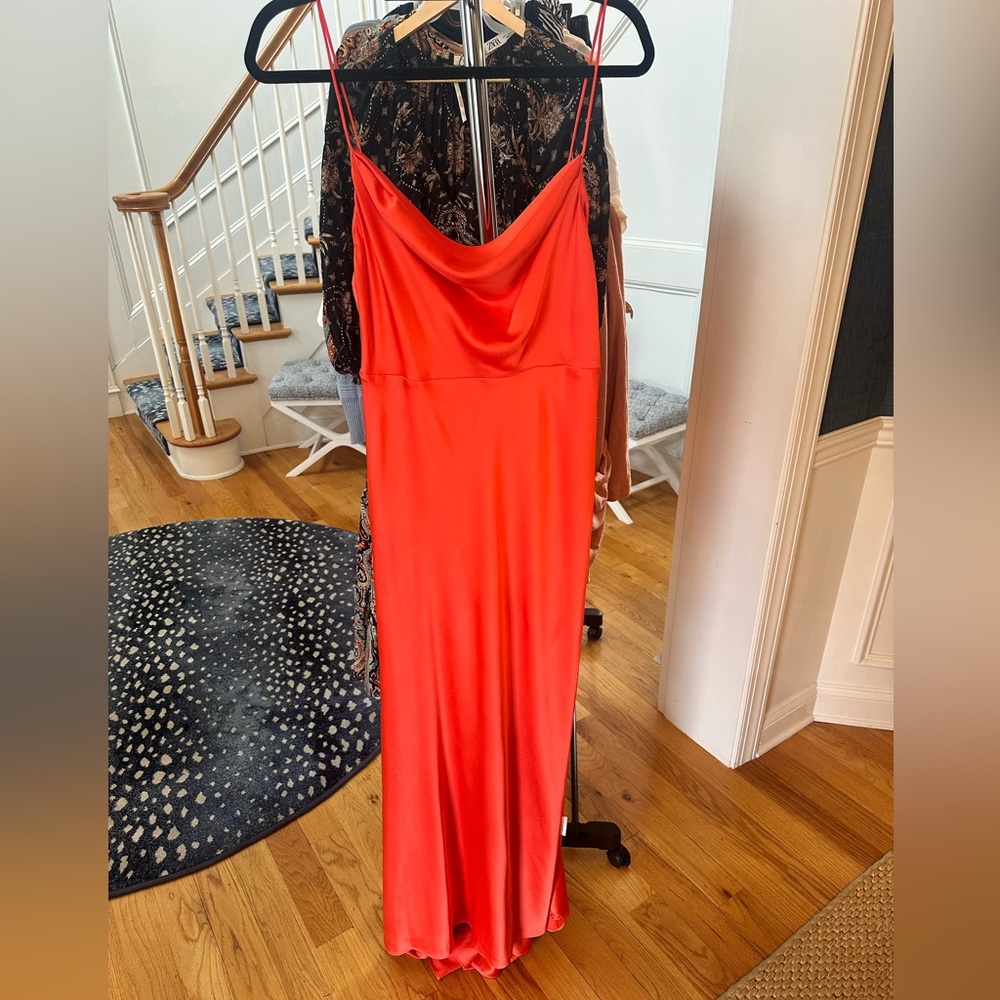 Fame and Partners x Free People Satin Coral Dress